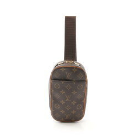 Louis Vuitton Pochette Ganju Waist Bag Body Leather Monogram Brown - Picture 1 of 8